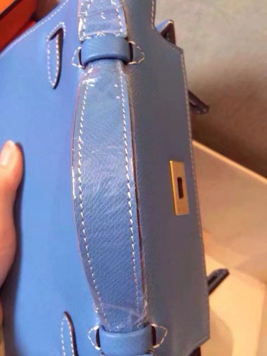 2017 hermes original epsom leather mini kelly 22 clutch K012 blue
