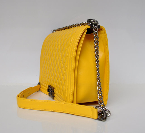 CC original lambskin jumbo le boy flap bag 67088 yellow