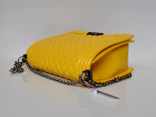 CC original lambskin jumbo le boy flap bag 67088 yellow