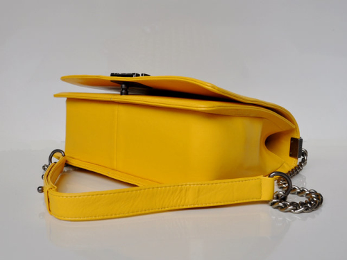 CC original lambskin jumbo le boy flap bag 67088 yellow