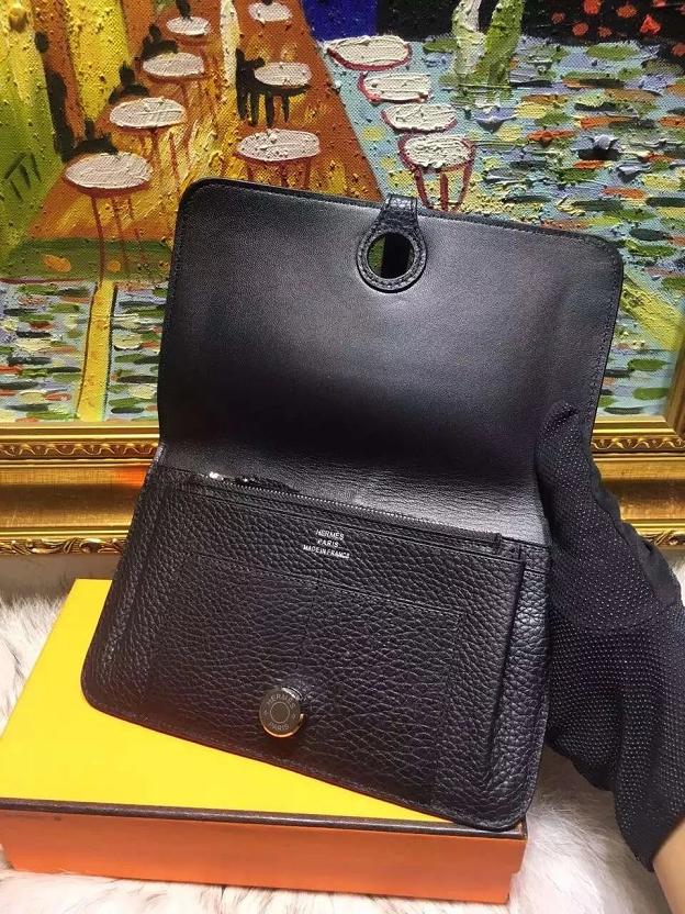 Hermes togo leather wallet A508 black