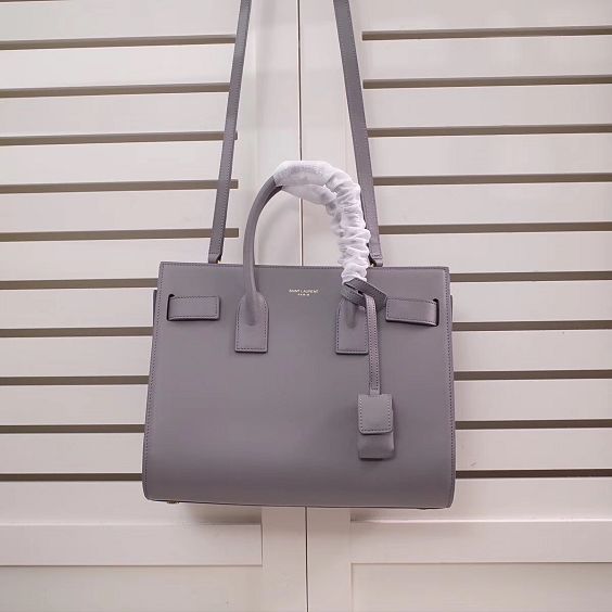 YSL original calfskin medium sac de jour bag 377183 light gray