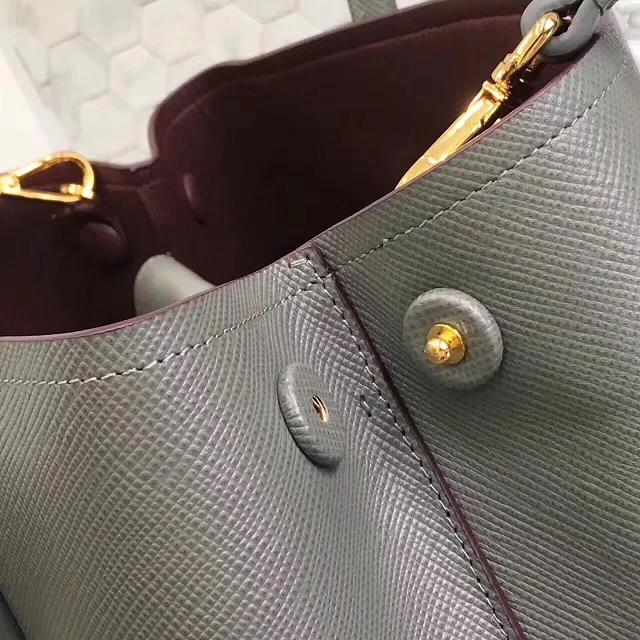 2017 prada medium saffiano lux tote original leather bag bn2755 gray&burgundy