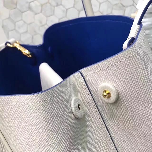 Prada saffiano lux tote original leather bag bn2756 white&blue