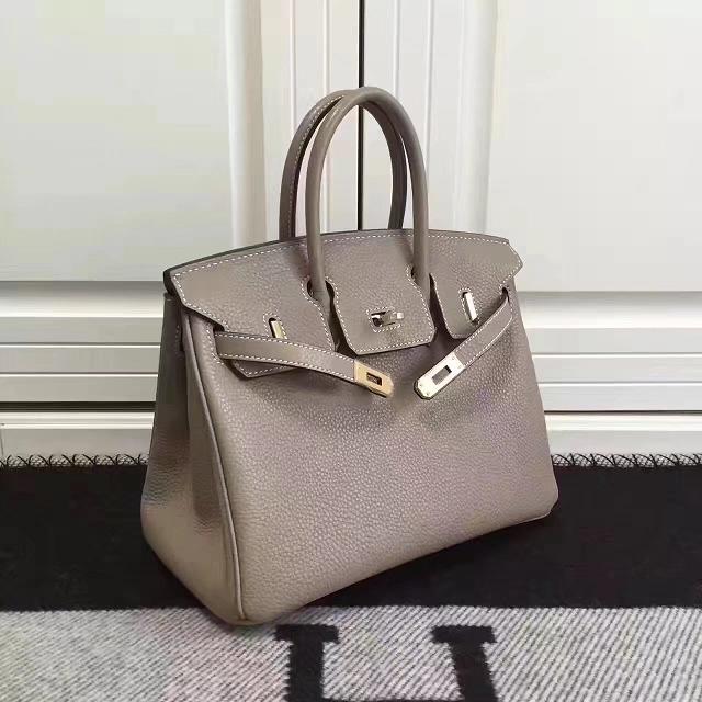 Hermes imported togo leather birkin 30 bag H0030 light gray