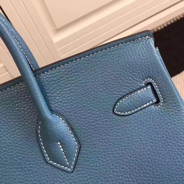 Hermes imported togo leather birkin 35 bag H0035 sky blue