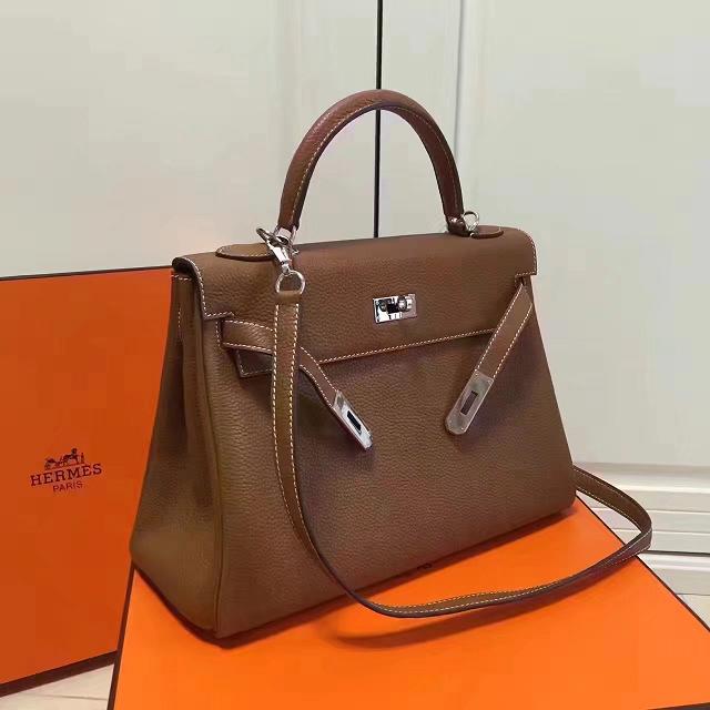 Hermes imported togo leather kelly 28 bag K0028 coffee