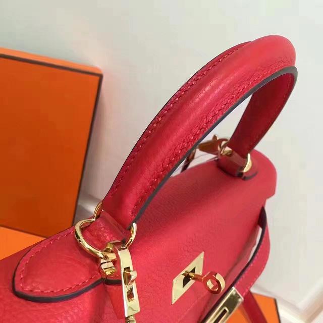 Hermes imported togo leather kelly 28 bag K0028 red