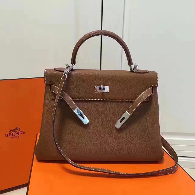 Hermes imported togo leather kelly 32 bag K0032 coffee