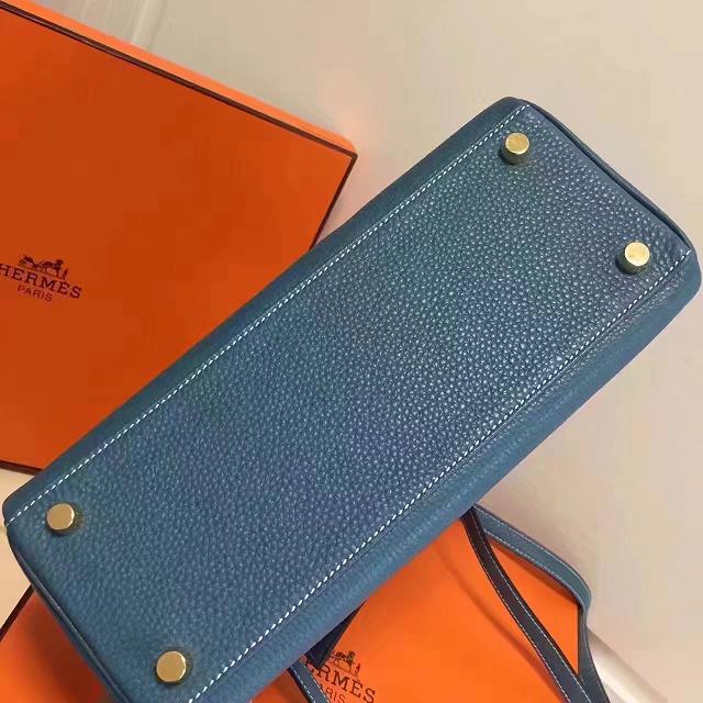Hermes imported togo leather kelly 32 bag K0032 sky blue