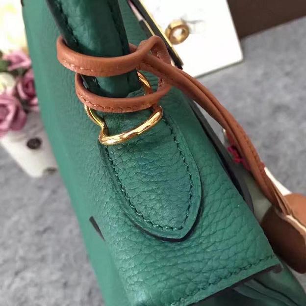 Hermes original togo leather kelly 28 bag K28 blackish green