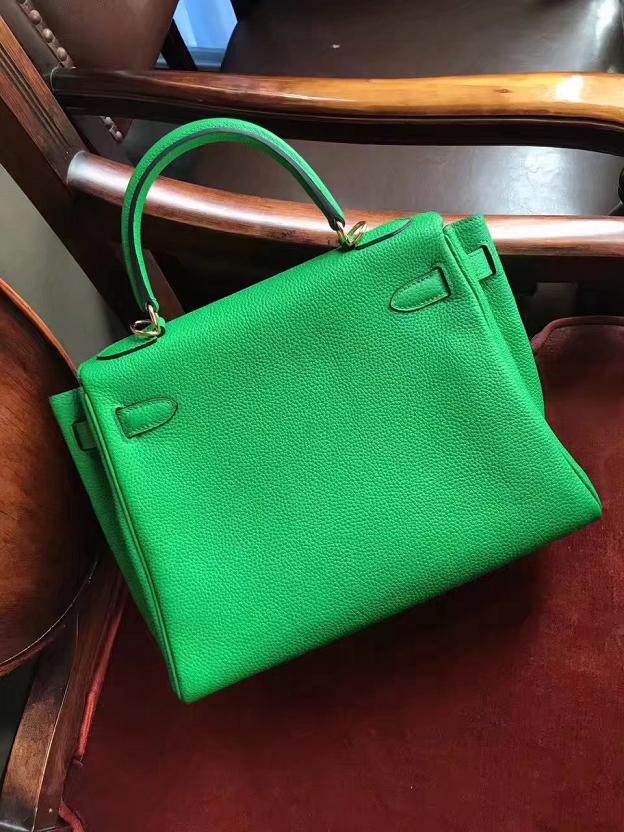 Hermes original togo leather kelly 28 bag K28 green