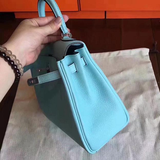 Hermes original togo leather kelly 28 bag K28 lake blue