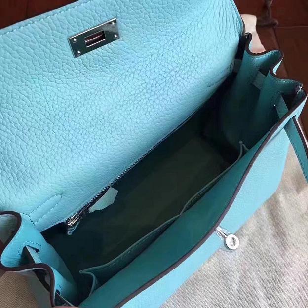 Hermes original togo leather kelly 28 bag K28 lake blue