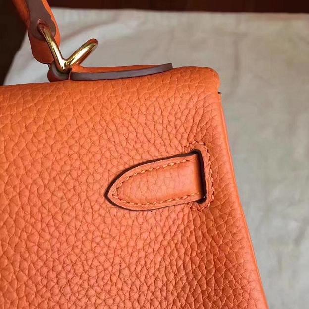 Hermes original togo leather kelly 28 bag K28 orange