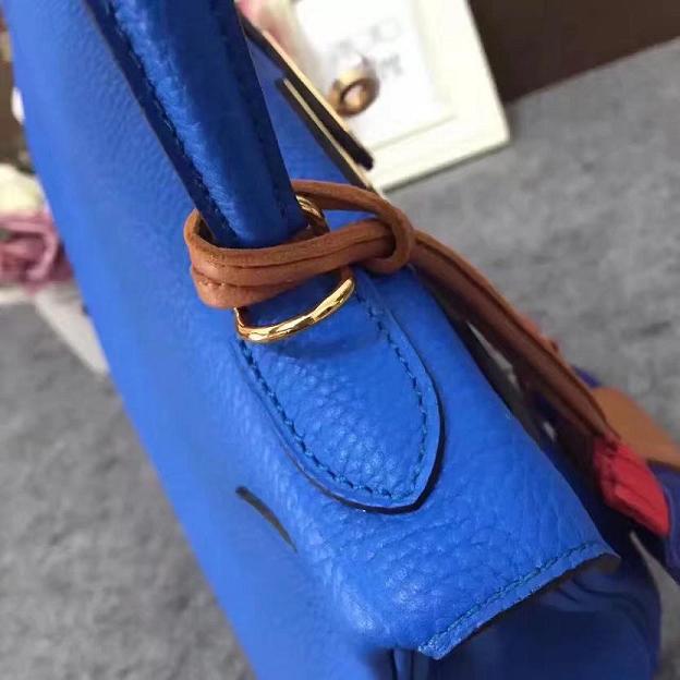 Hermes original togo leather kelly 28 bag K28 royal blue