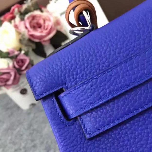 Hermes original togo leather kelly 32 bag K32 electric blue