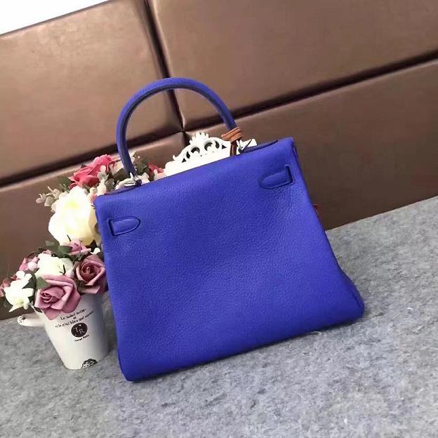 Hermes original togo leather kelly 25 bag K25 electric blue