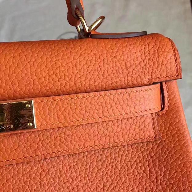 Hermes original togo leather kelly 32 bag K32 orange