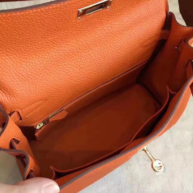 Hermes original togo leather kelly 25 bag K25 orange