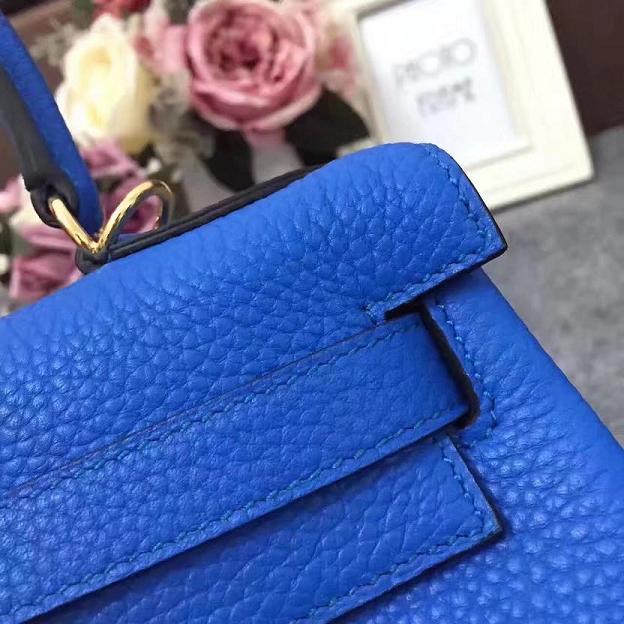 Hermes original togo leather kelly 25 bag K25 royal blue