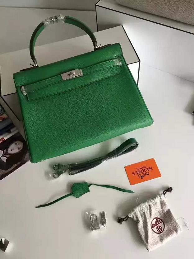 Hermes togo leather kelly 28 bag K028 green
