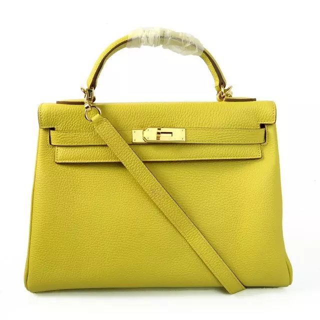 Hermes togo leather kelly 28 bag K028 lemon yellow