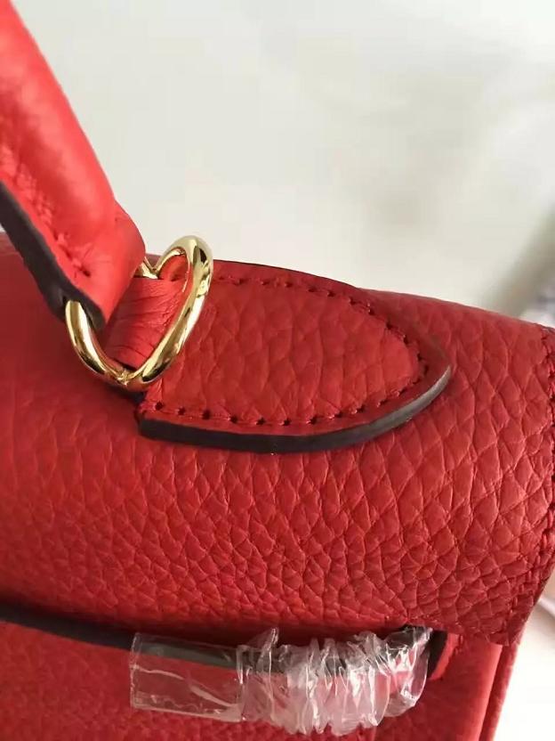 Hermes togo leather kelly 28 bag K028 red