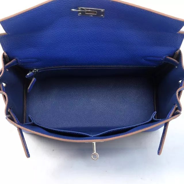 Hermes togo leather kelly 28 bag K028 royal blue