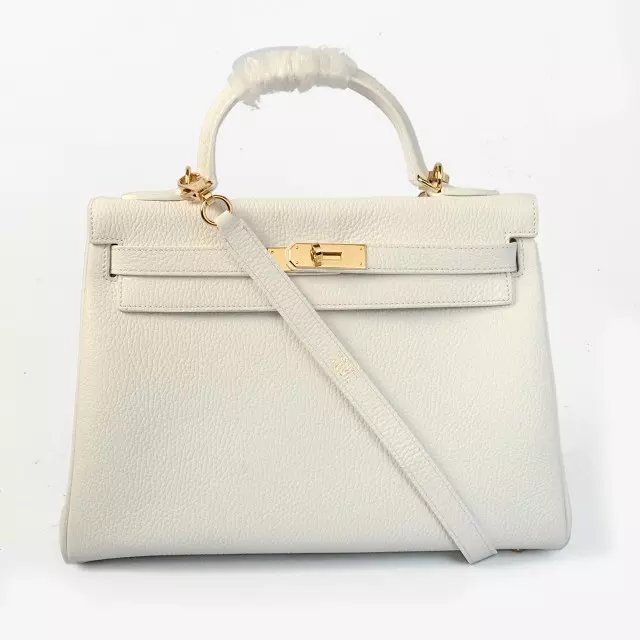 Hermes togo leather kelly 28 bag K028 white