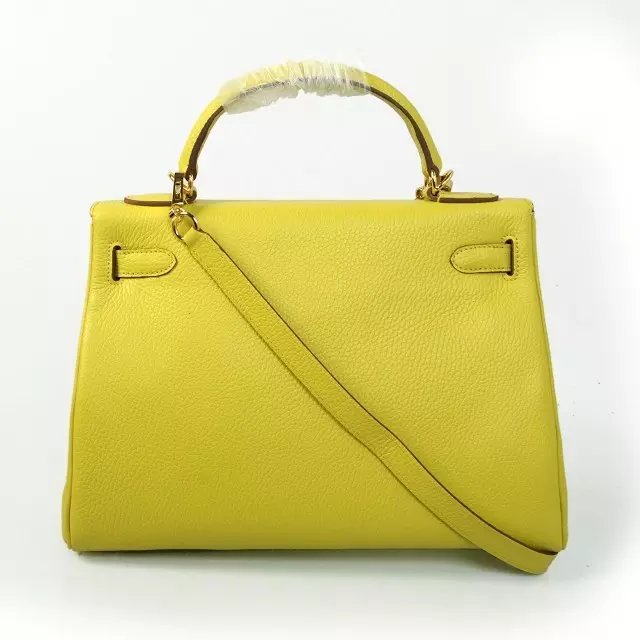 Hermes togo leather kelly 32 bag K032 lemon yellow