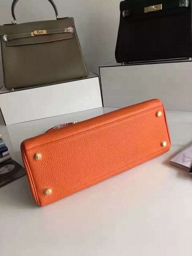 Hermes togo leather kelly 32 bag K032 orange