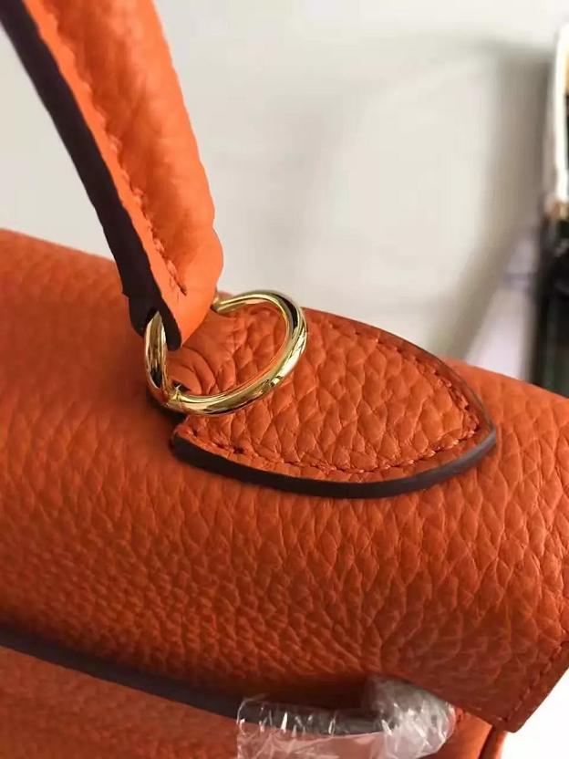 Hermes togo leather kelly 32 bag K032 orange