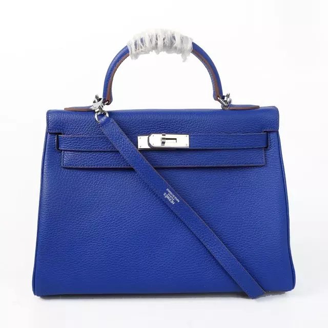 Hermes togo leather kelly 32 bag K032 royal blue
