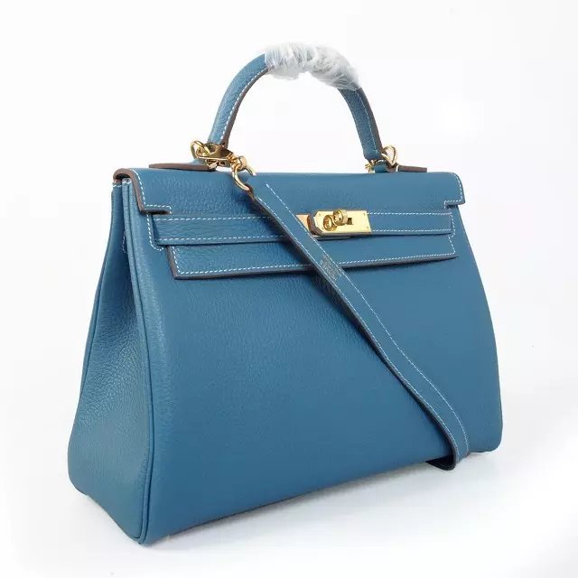 Hermes togo leather kelly 32 bag K032 sky blue