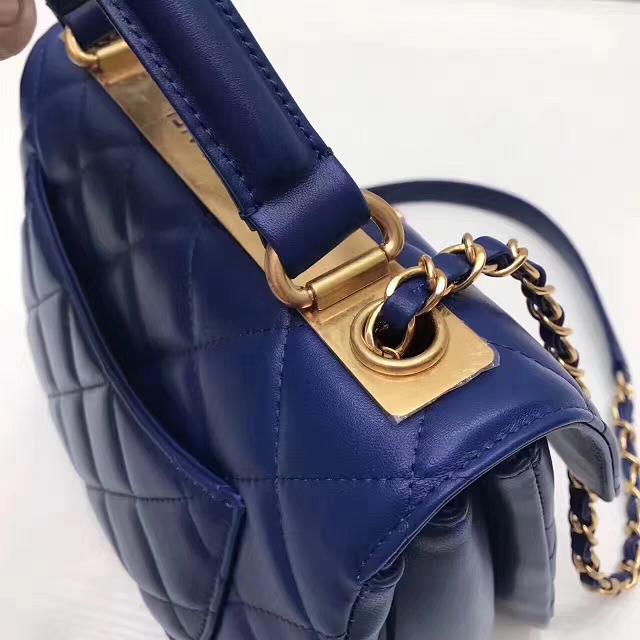 2017 CC original lambskin top handle flap bag A92236 navy blue