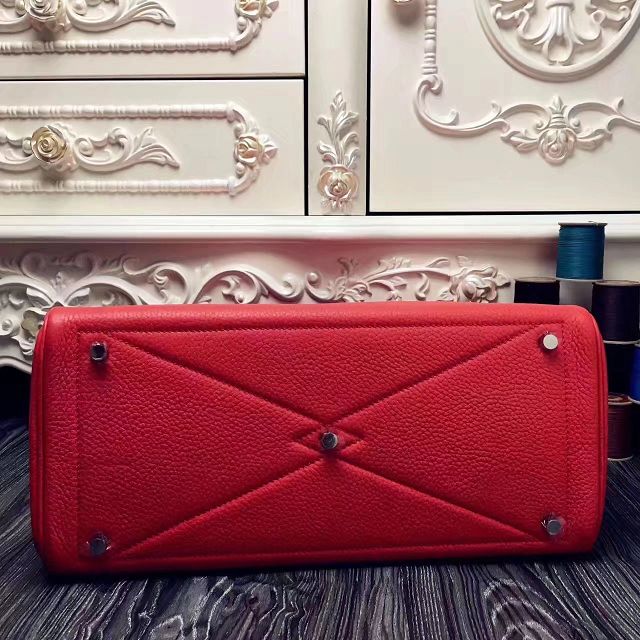 Hermes original clemence leather victoria fourre-tout 35 bag V35 red