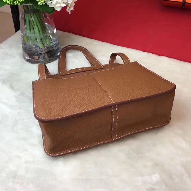 Hermes original togo leather halzan 31 bag H031 coffee