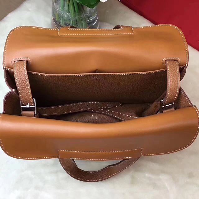 Hermes original togo leather halzan 31 bag H031 coffee