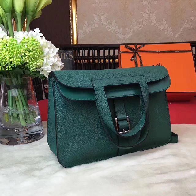 Hermes original togo leather halzan 31 bag H031 olive