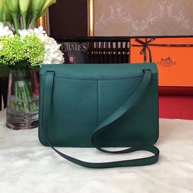 Hermes original togo leather halzan 31 bag H031 olive