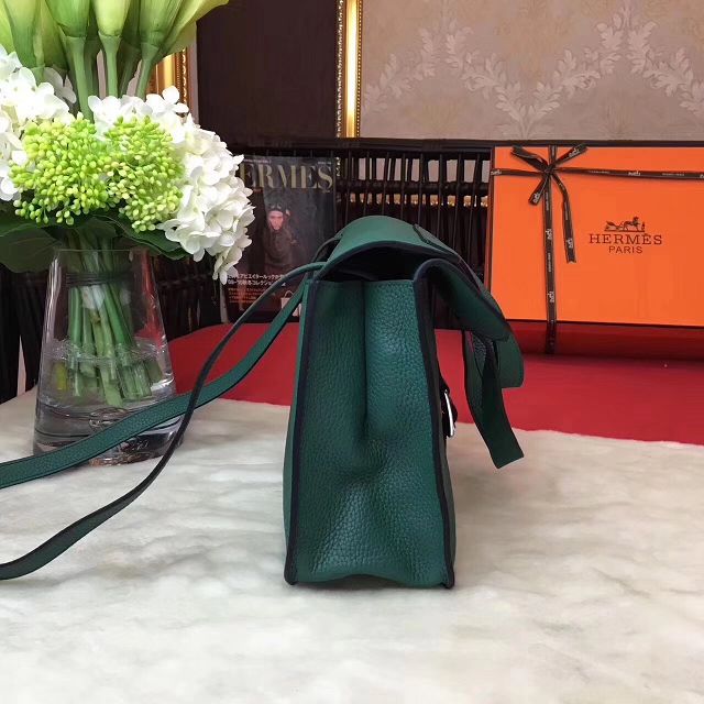 Hermes original togo leather halzan 31 bag H031 vert fonce