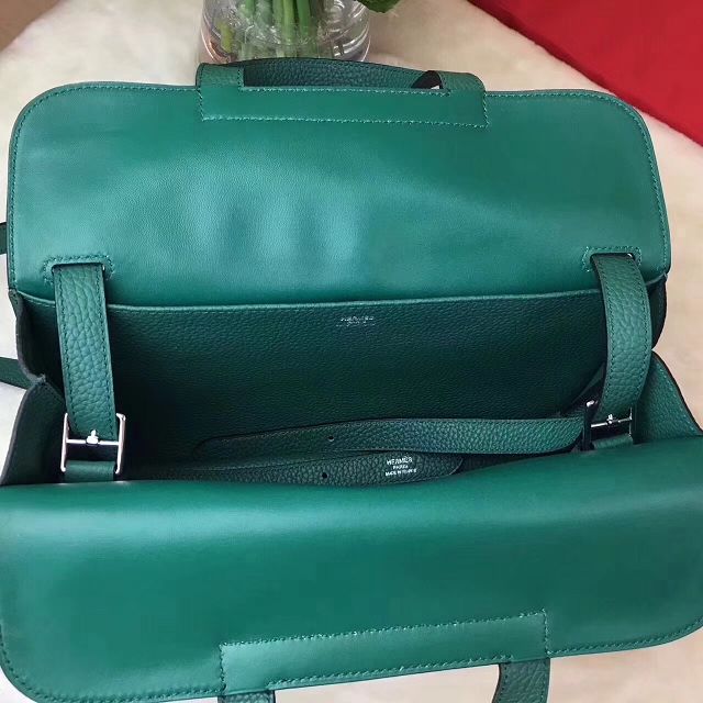 Hermes original togo leather halzan 31 bag H031 olive