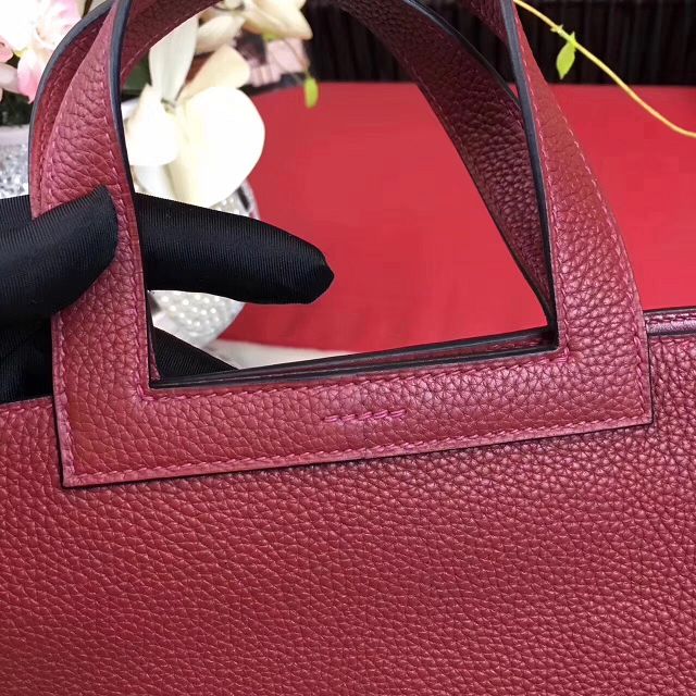 Hermes original togo leather halzan 31 bag H031 wine