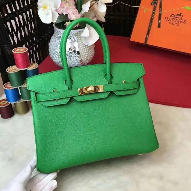 Hermes original epsom leather birkin 25 bag H25 green