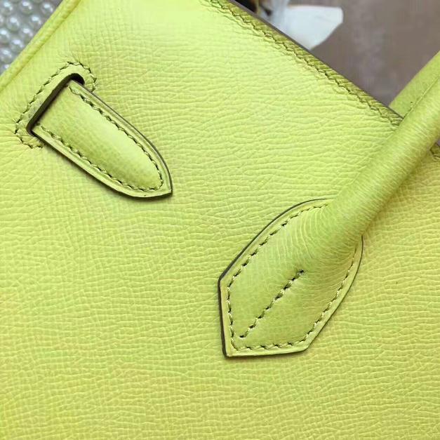 Hermes original epsom leather birkin 25 bag H25 lemon yellow