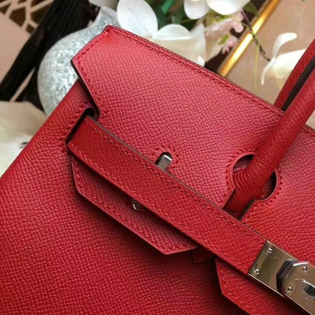 Hermes original epsom leather birkin 25 bag H25 red