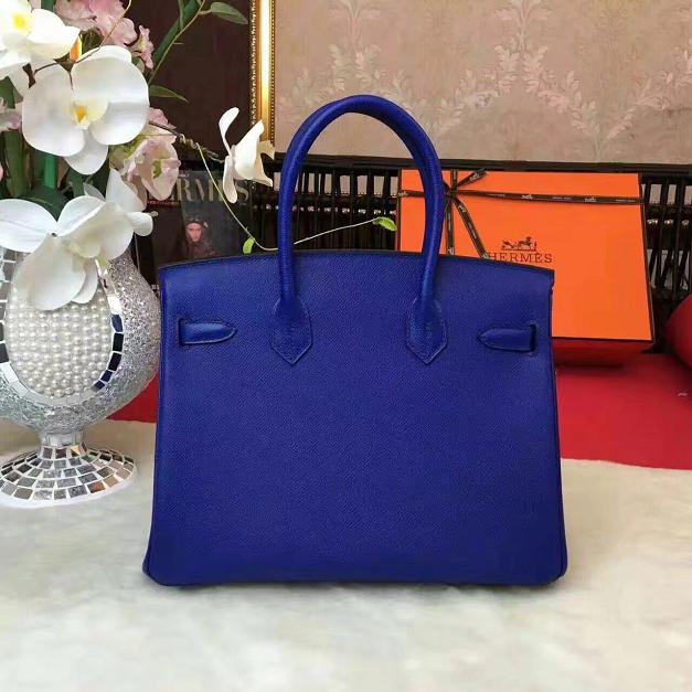 Hermes original epsom leather birkin 25 bag H25 royal blue