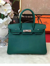 Hermes original epsom leather birkin 30 bag H30 blackish green