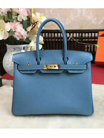Hermes original epsom leather birkin 30 bag H30 blue